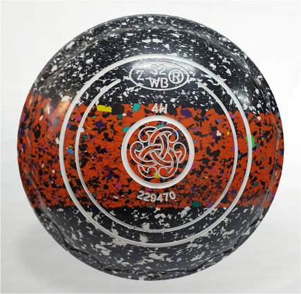 READYMADE - Optima Size 4 Grip Zscoop Trifecta Onyx-Orange Harlequin-Onyx Logo Celtic Swirl Date stamp 32