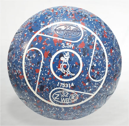 PRE-LOVED - TurboPro Size 3.5 Grip ZigZag Colour Blue-red white speckle Logo Boxing Kangaroo. Re-Stamped 23-32 Serial 175314