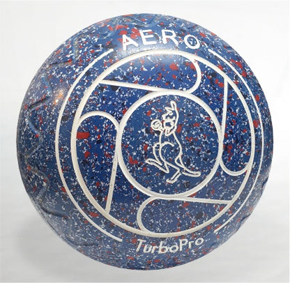 PRE-LOVED - TurboPro Size 3.5 Grip ZigZag Colour Blue-red white speckle Logo Boxing Kangaroo. Re-Stamped 23-32 Serial 175314